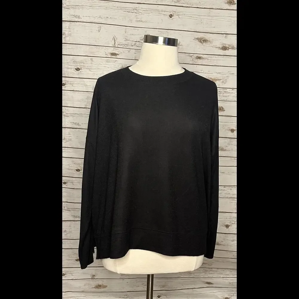 Lucky Brand black crewneck lightweight pullover sweater Size XXL - Picture 1 of 5